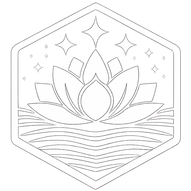 Cyberparadism emblem - stylized icon representing technological harmony with nature