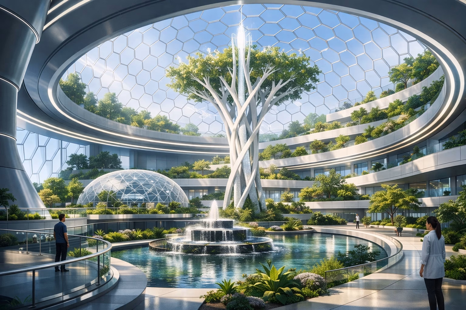 Atrium of Living Light - A luminous sanctuary where nature and architecture intertwine