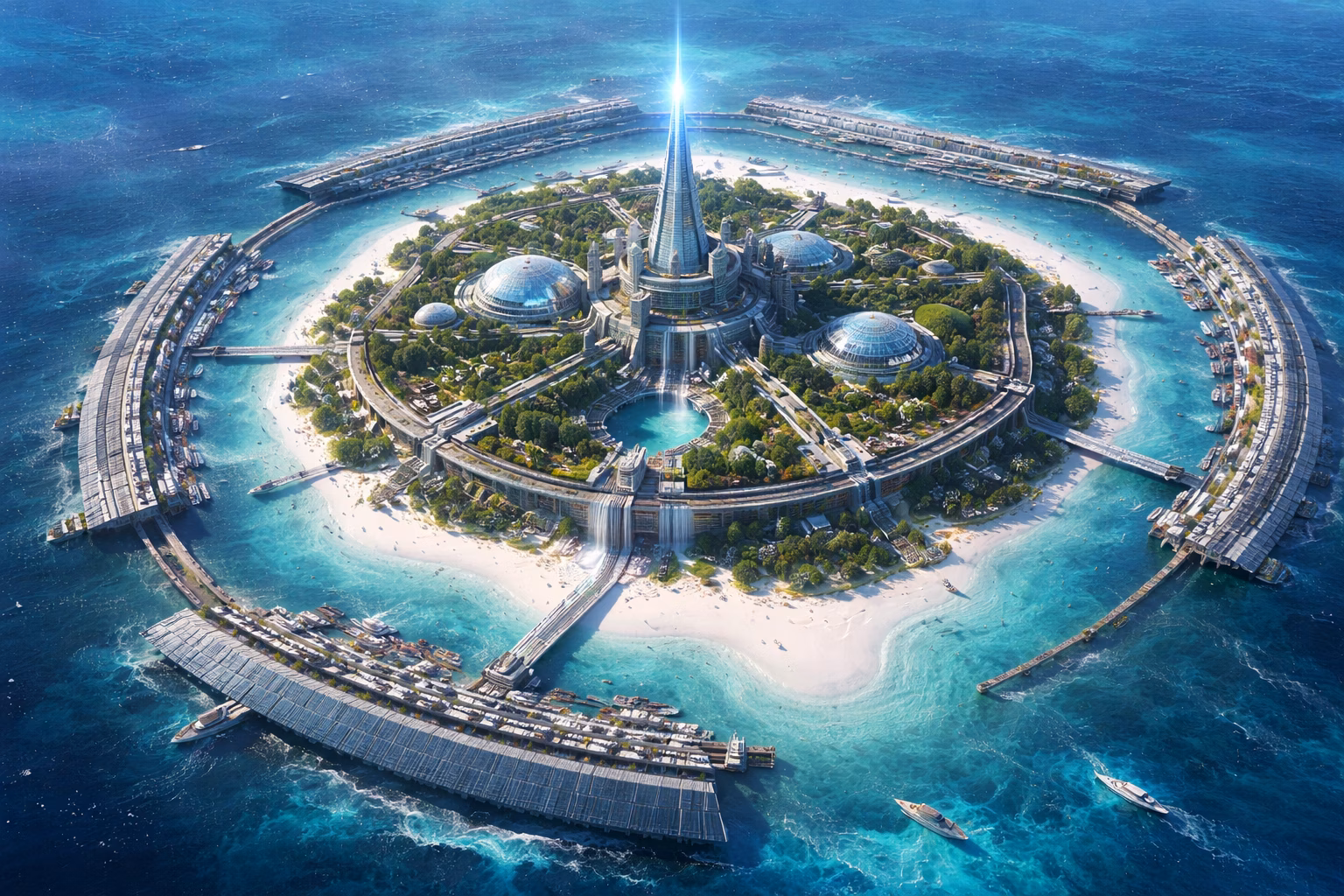 The Halo Atoll - A ring-shaped haven embracing crystalline waters