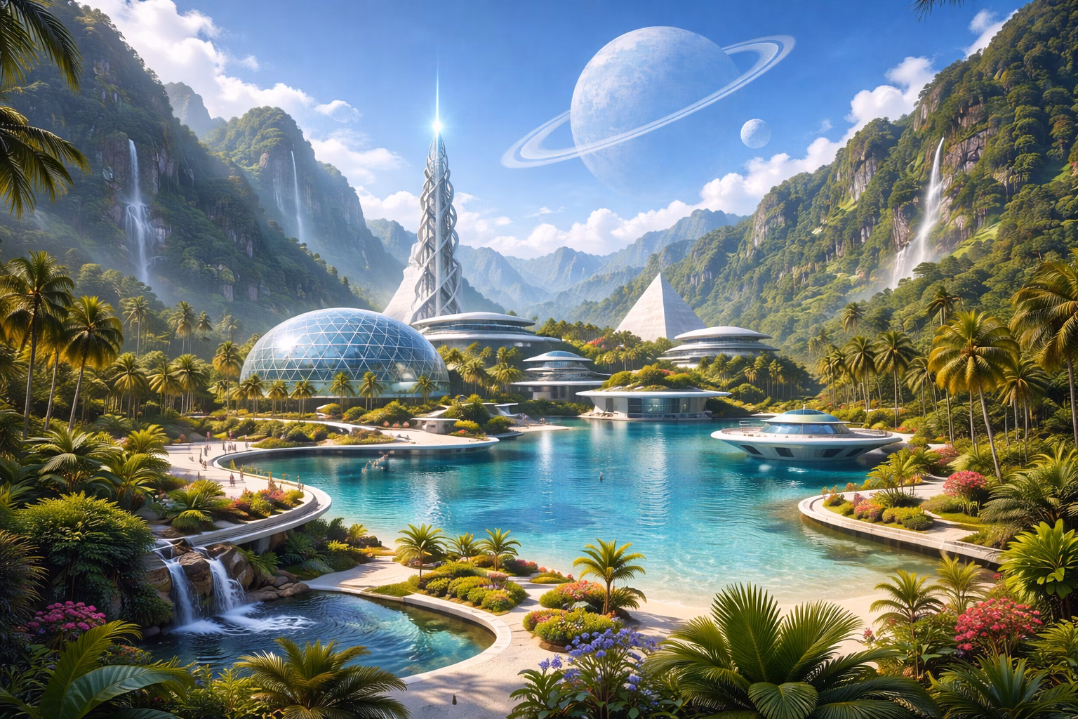 Valley of Quiet - Peaceful habitation amidst dramatic natural landscape